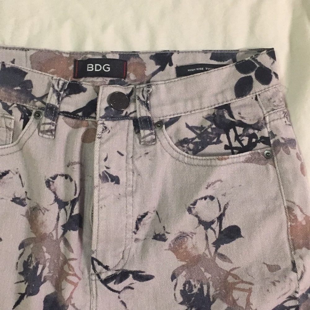 High waisted BDG floral jeans